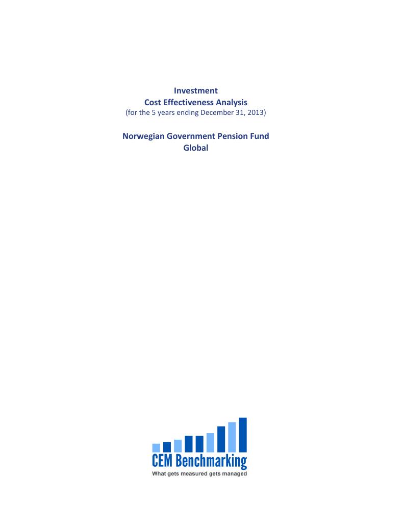 Forsiden av dokumentet Investment Cost Effectiveness Analysis (for the 5 years ending December 31. 2013)