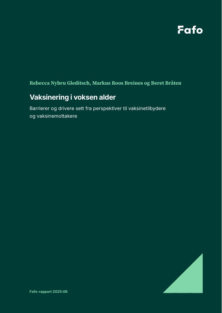 Forsiden av dokumentet Vaksinering i voksen alder