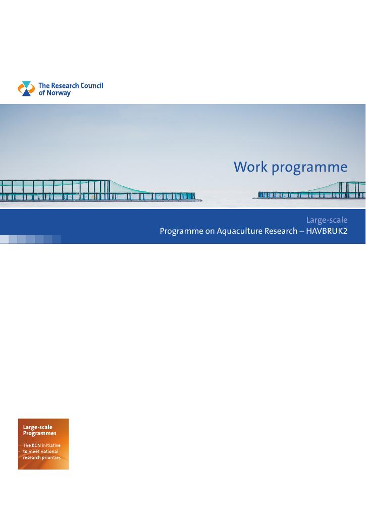 Forsiden av dokumentet Work programme