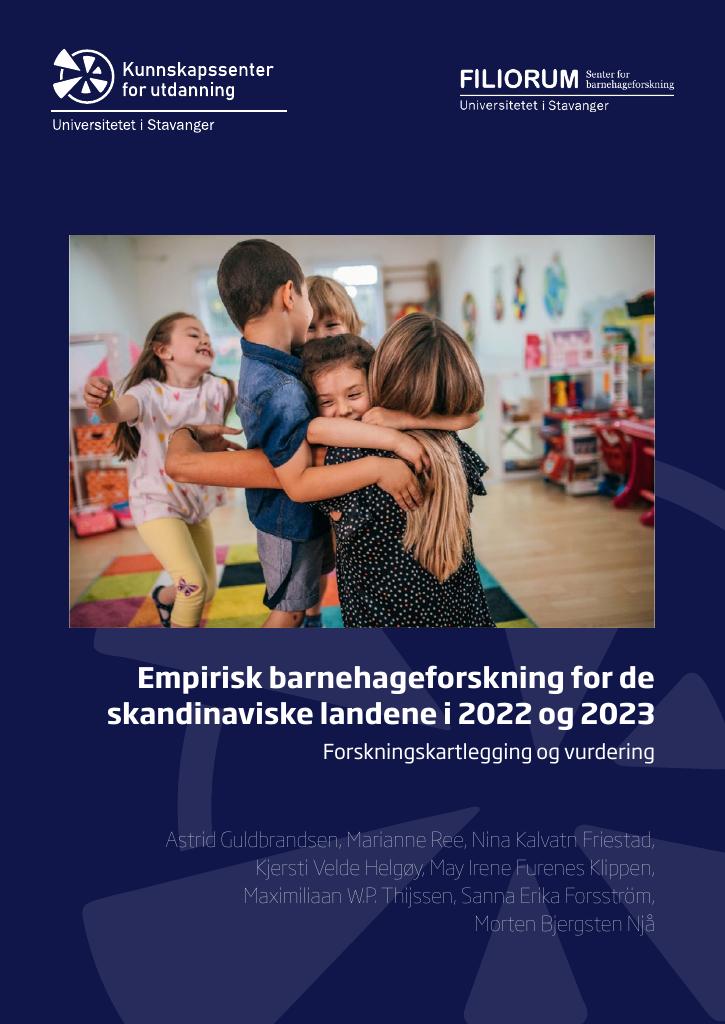 Forsiden av dokumentet Empirisk barnehageforskning for de skandinaviske landene i 2022 og 2023