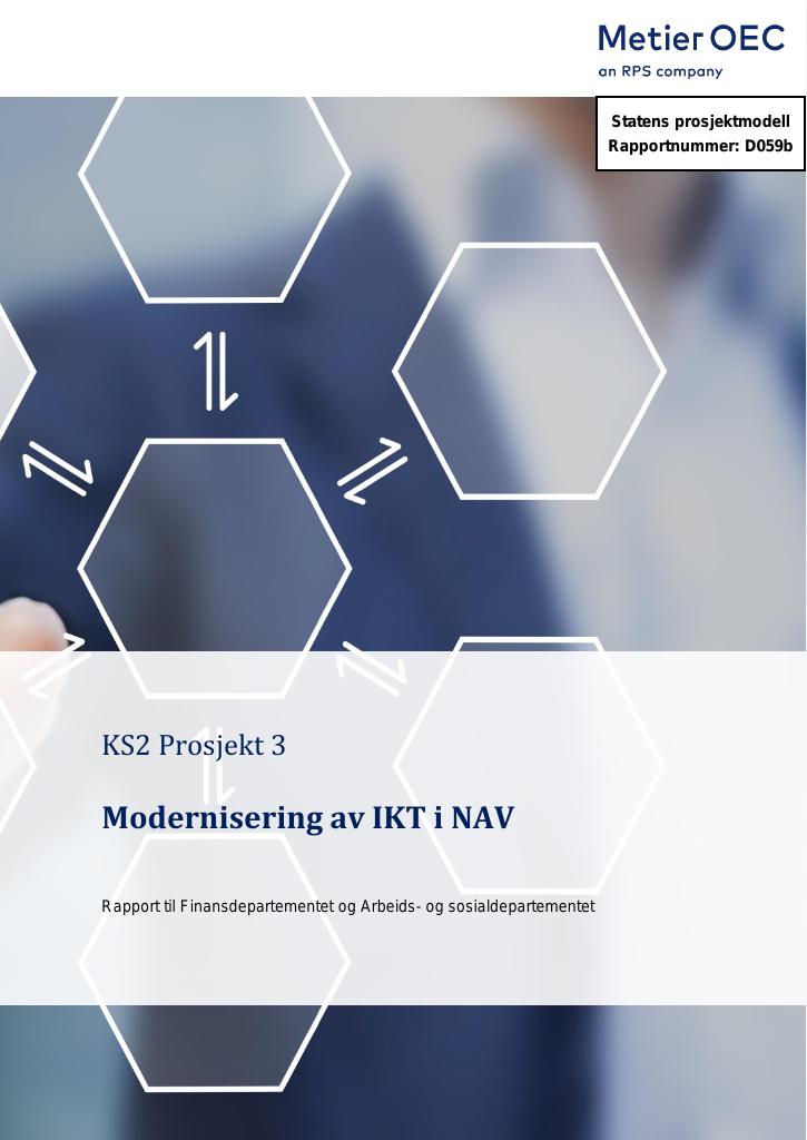 Forsiden av dokumentet Modernisering av IKT i NAV (Prosjekt 3)