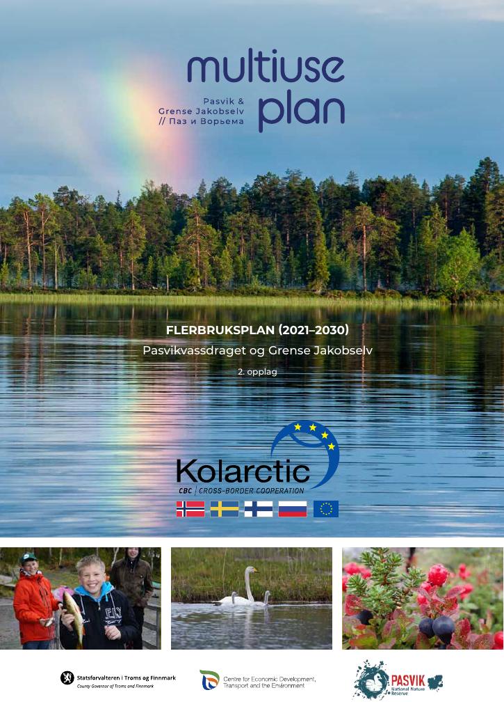 Forsiden av dokumentet Flerbruksplan (2021–2030) : Pasvikvassdraget og Grense Jakobselv