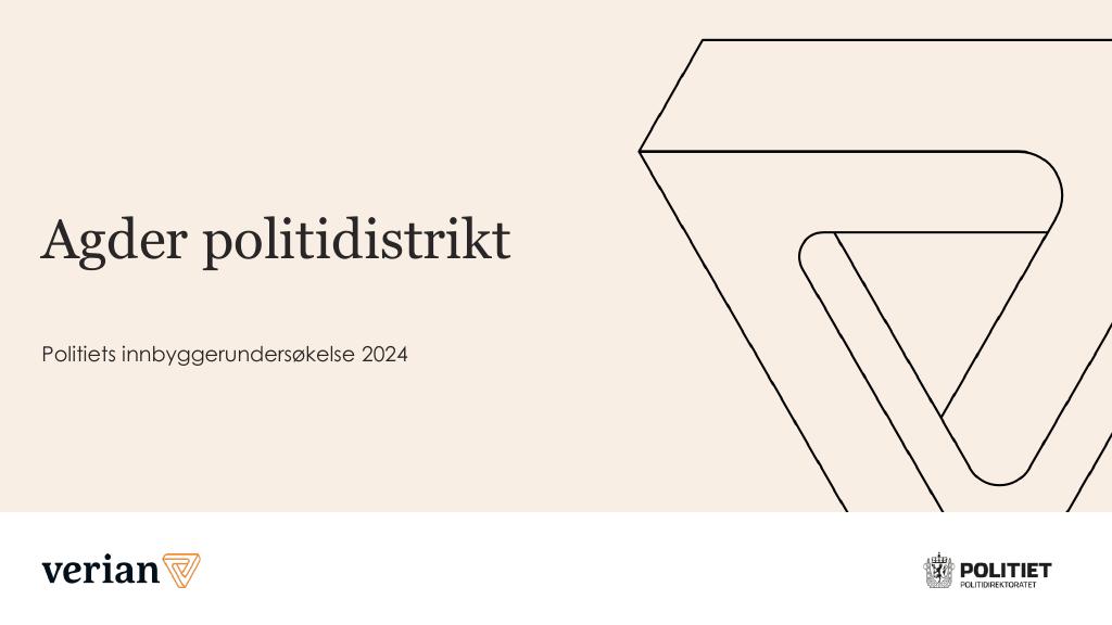 Forsiden av dokumentet Agder politidistrikt_PD Politiets innbyggerundersøkelse 2024