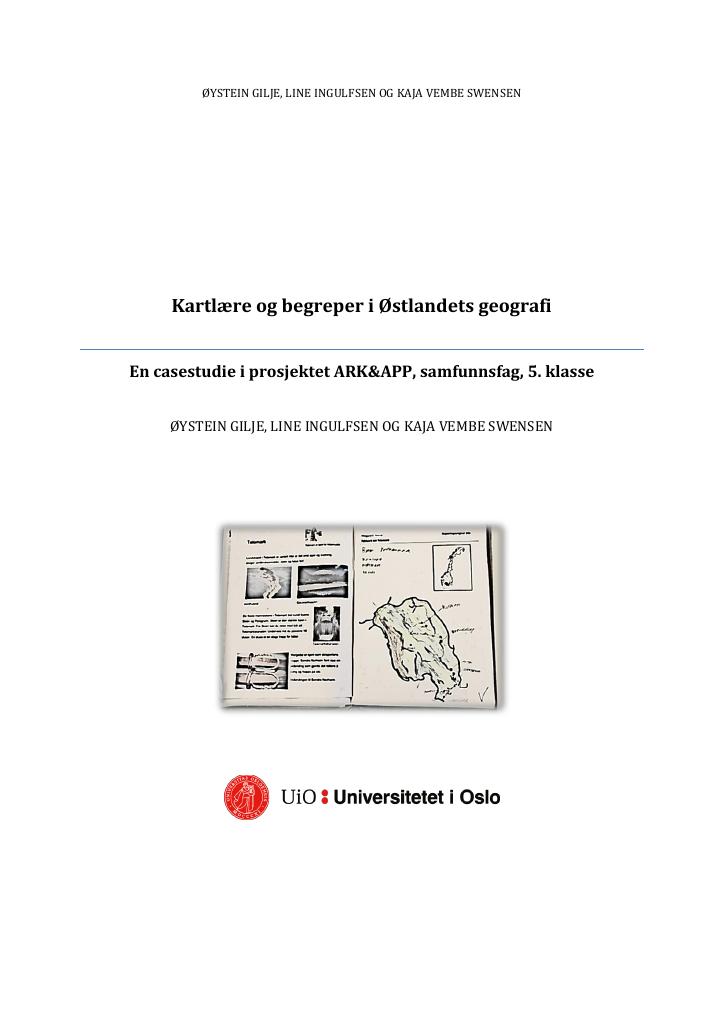 Forsiden av dokumentet Kartlære og begreper i Østlandets geografi