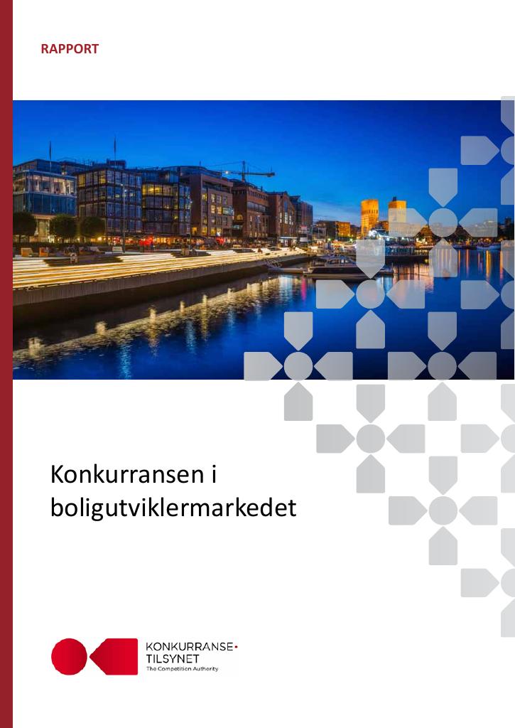 Forsiden av dokumentet Konkurransen i boligutviklermarkedet : rapport