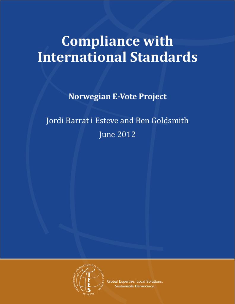 Forsiden av dokumentet Compliance with International Standards