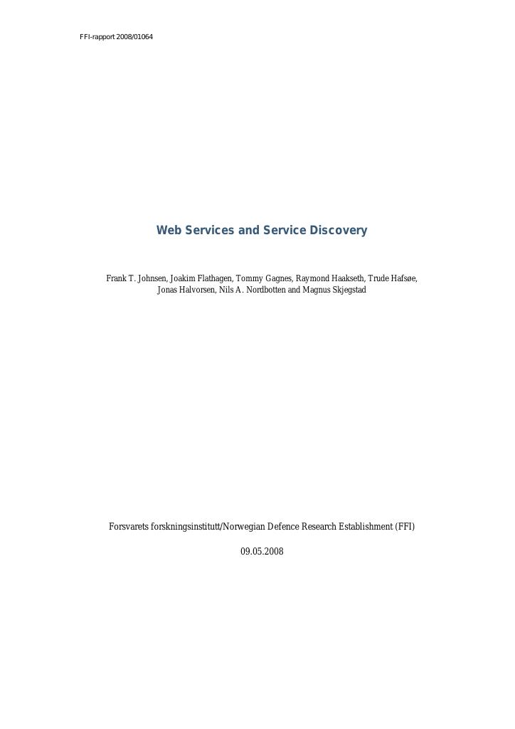 Forsiden av dokumentet Web services and service discovery