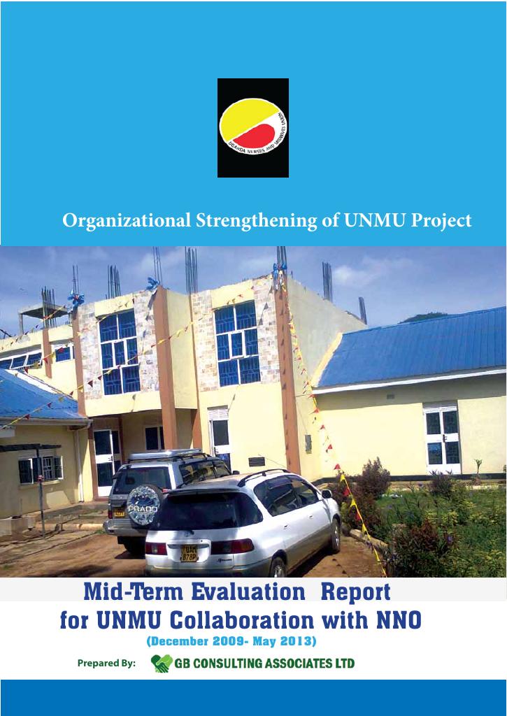 Forsiden av dokumentet Mid-Term Evaluation Report for UNMU Collaboration with NNO