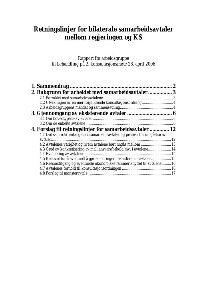 Retningslinjer For Bilaterale Samarbeidsavtaler Mellom Regjeringen Og ...