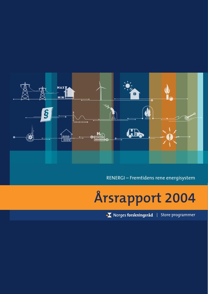 Forsiden av dokumentet Årsrapport RENERGI 2004