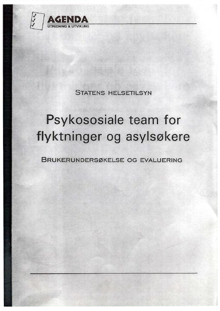 Forsiden av dokumentet Psykososiale team for flyktninger og asylsøkere