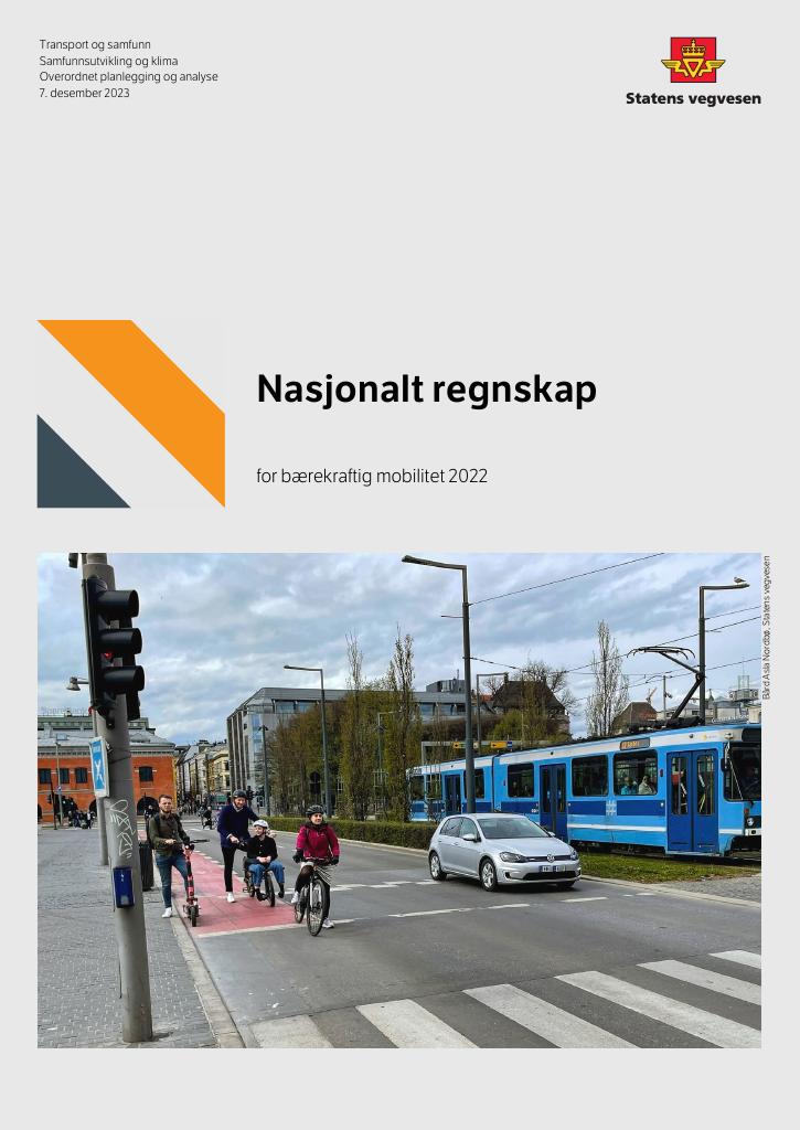 Forsiden av dokumentet Nasjonalt regnskap for bærekraftig mobilitet 2022