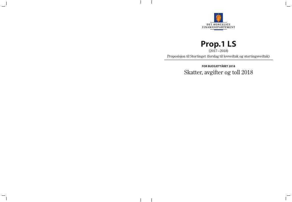 Forsiden av dokumentet Prop. 1 LS (2017–2018)