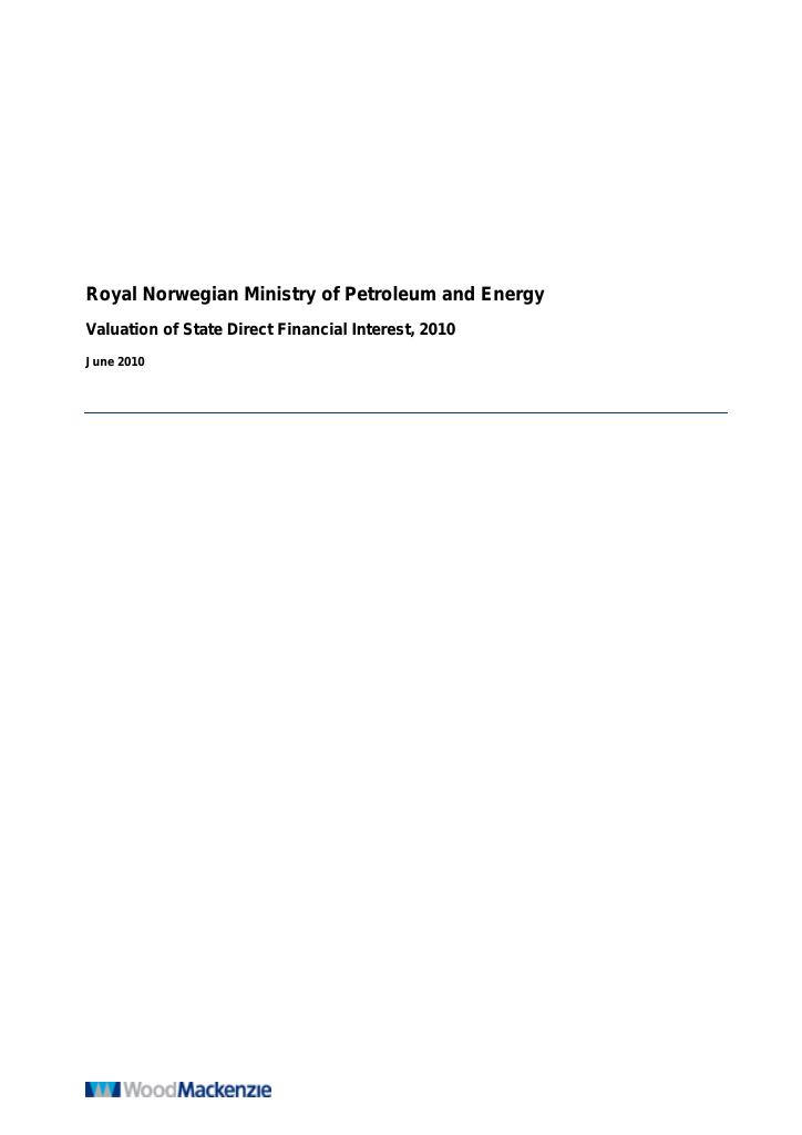 Forsiden av dokumentet Royal Norwegian Ministry of Petroleum and Energy