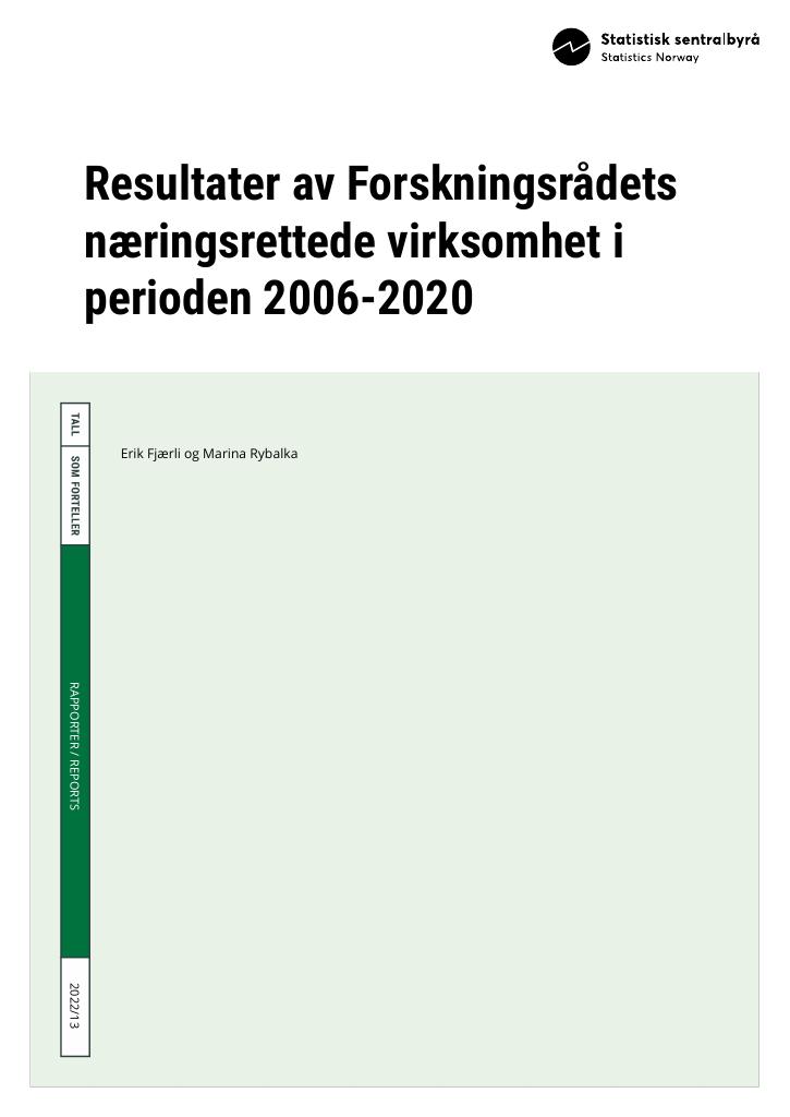 Forsiden av dokumentet Resultater av Forskningsrådets næringsrettede virksomhet i perioden 2006-2020