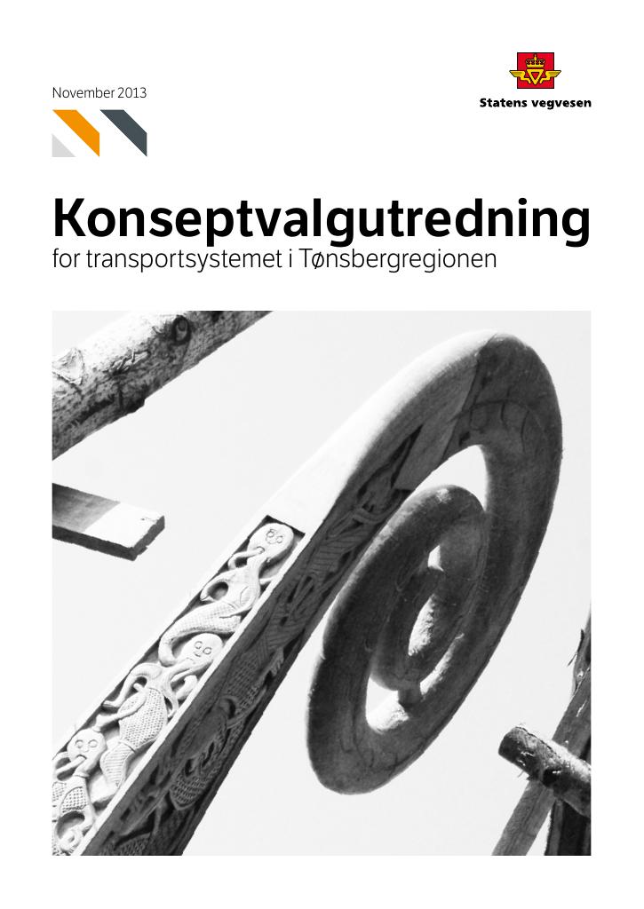 Forsiden av dokumentet Konseptvalgutredning (KVU) for transportsystemet i Tønsbergregionen