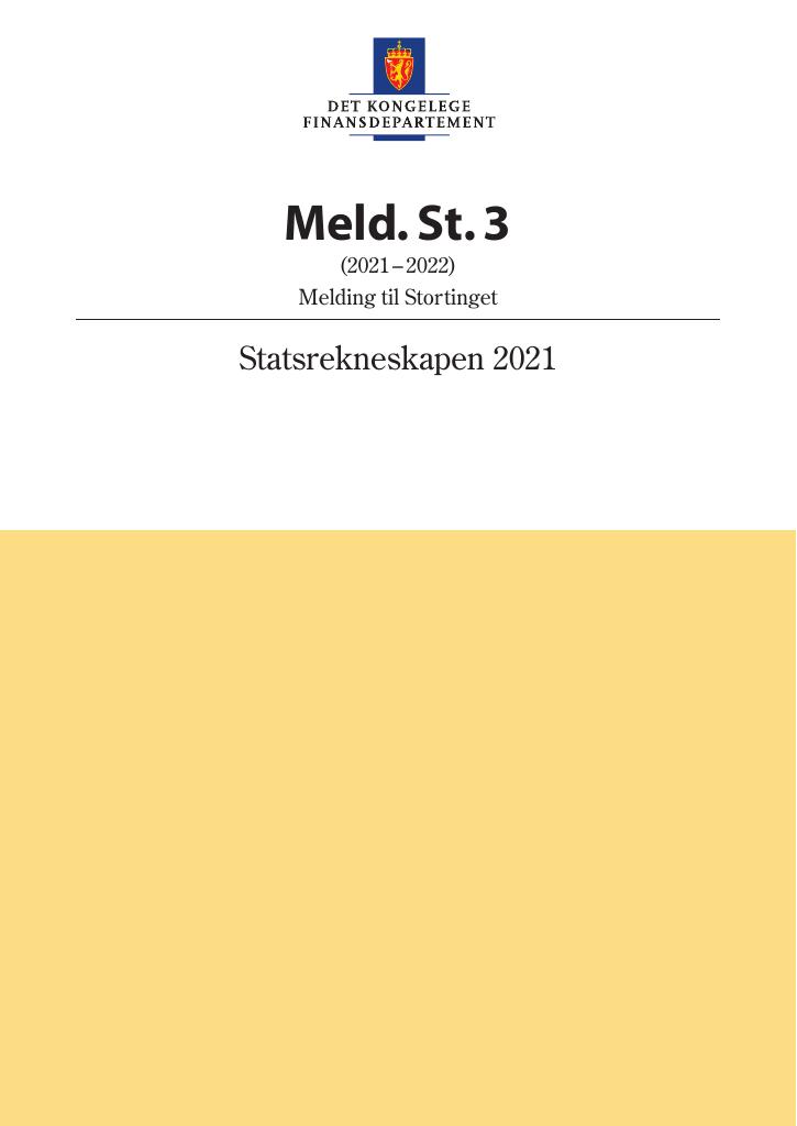 Forsiden av dokumentet Meld. St. 3 (2021–2022)