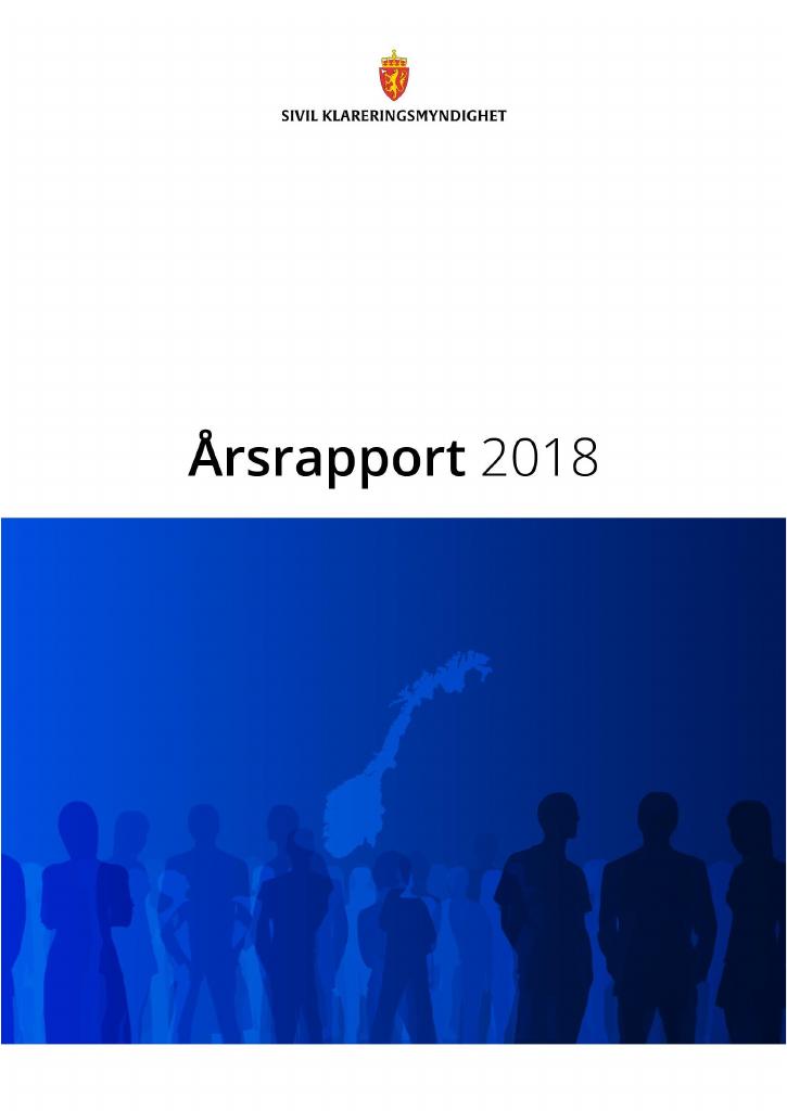 Forsiden av dokumentet Årsrapport Sivil Klareringsmyndighet 2018