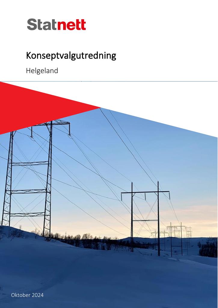 Forsiden av dokumentet Konseptvalgutredning for Helgeland