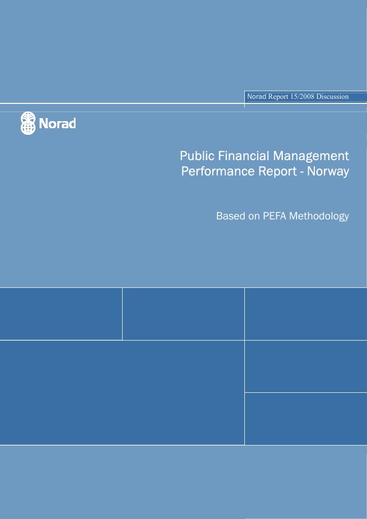 Forsiden av dokumentet Public Financial Management Performance Report - Norway