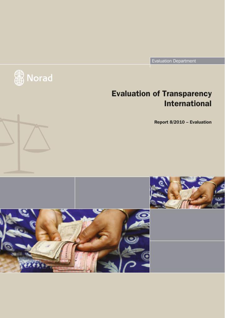 Forsiden av dokumentet Evaluation of Transparency International
