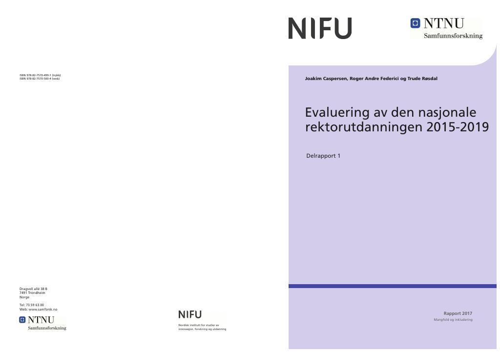 Forsiden av dokumentet Evaluering av den nasjonale rektorutdanningen 2015-2019