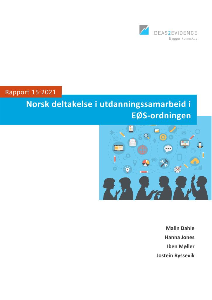 Forsiden av dokumentet Norsk deltakelse i utdanningssamarbeid i EØS-ordningen