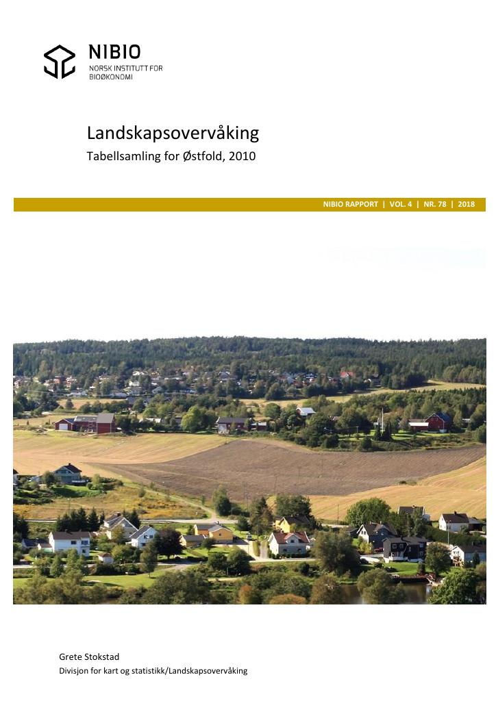 Forsiden av dokumentet Landskapsovervåking : tabellsamling for Østfold, 2010