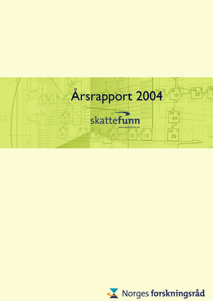 Forsiden av dokumentet Skattefunn: Årsrapport 2004 (pdf 1671 kb)