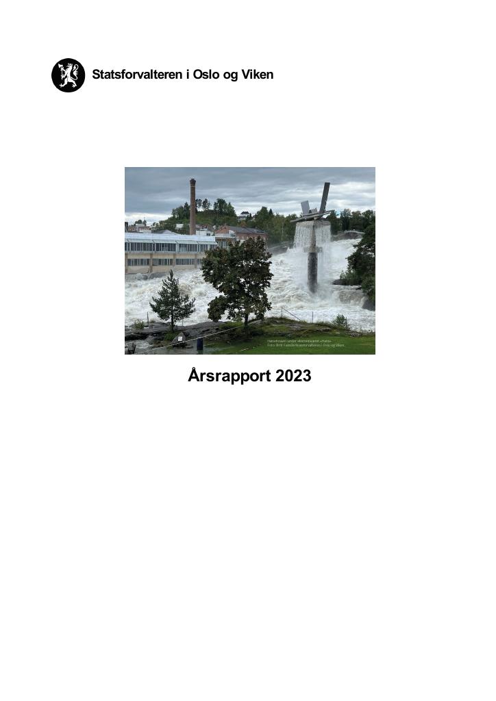 Forsiden av dokumentet Årsrapport Statsforvalteren i Oslo og Viken 2023