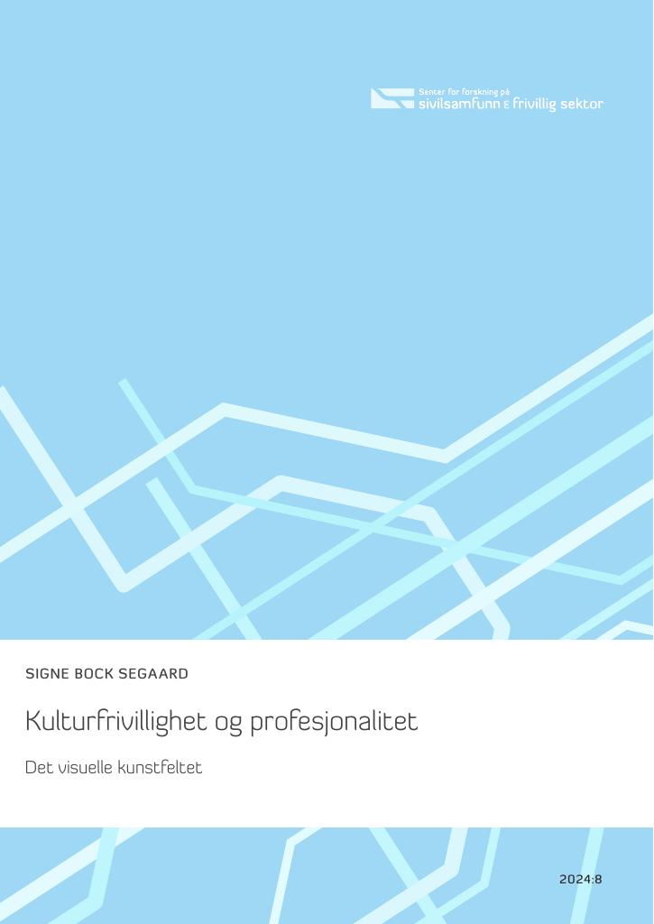 Forsiden av dokumentet Kulturfrivillighet og profesjonalitet