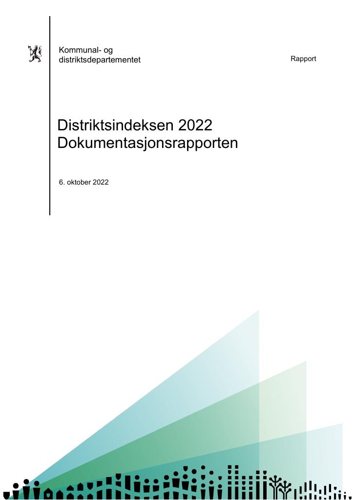 Forsiden av dokumentet Distriktsindeksen 2022