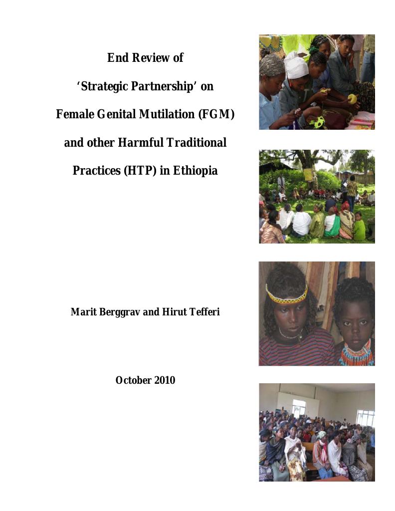 Forsiden av dokumentet End term review of the Strategic Partnership on female genital mutilation (FGM) and other harmful traditional practices (HTPs) in Ethiopia