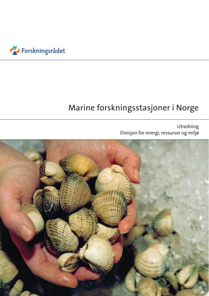 Forsiden av dokumentet Marineforskningsstasjoner i Norge