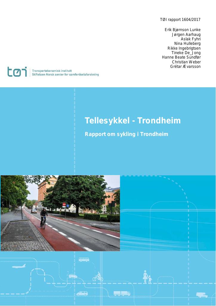 Forsiden av dokumentet Tellesykkel – Trondheim : Rapport om sykling i Trondheim