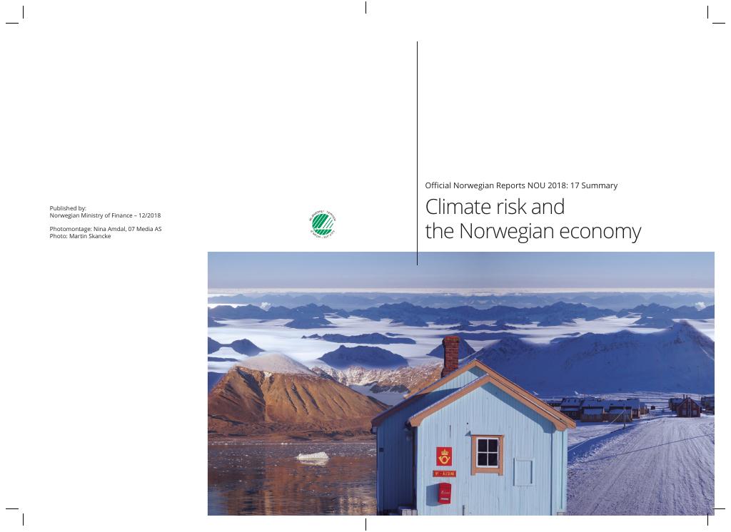 Forsiden av dokumentet NOU 2018: 17 - Climate risk and the Norwegian economy