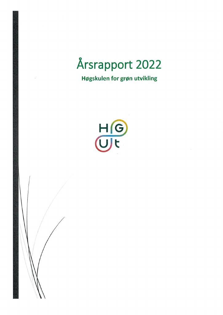 Forsiden av dokumentet Årsrapport Høgskulen for grøn utvikling 2022