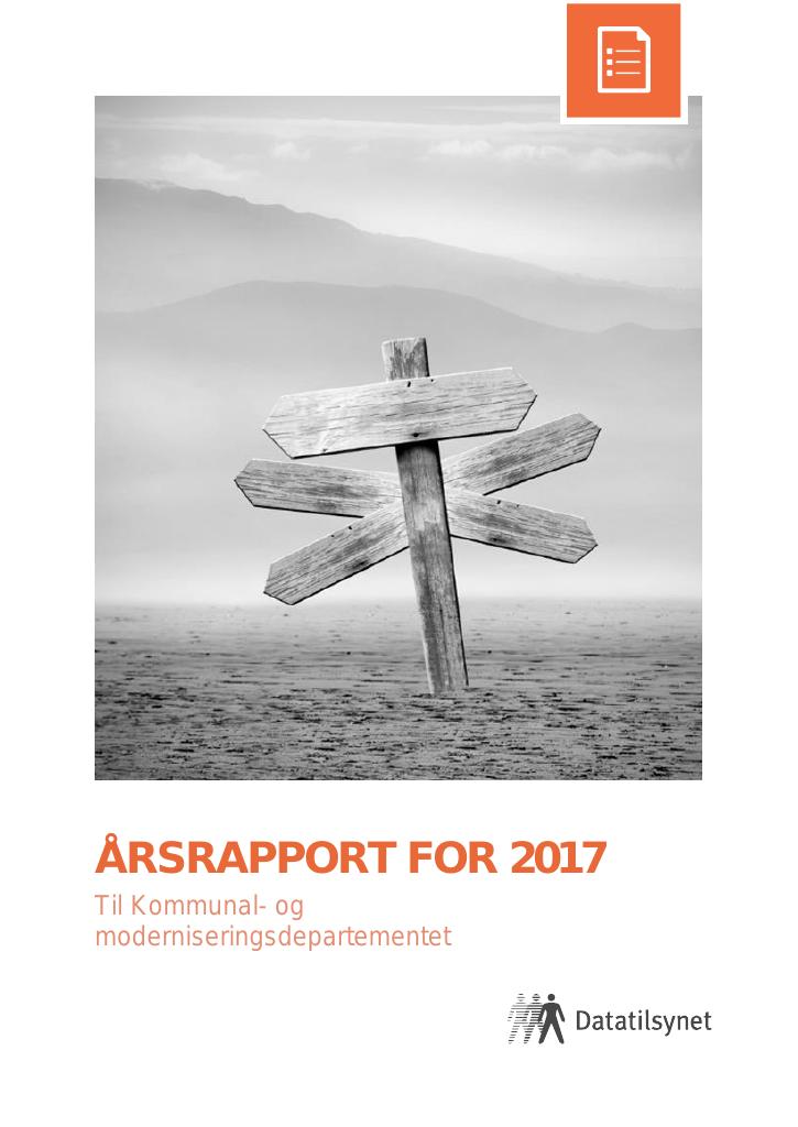 Forsiden av dokumentet Årsrapport Kommunal- og moderniseringsdepartementet 2017