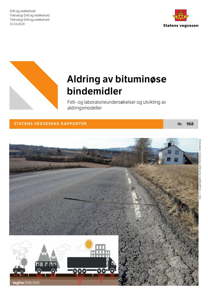 Forsiden av dokumentet Aldring av bituminøse bindemidler