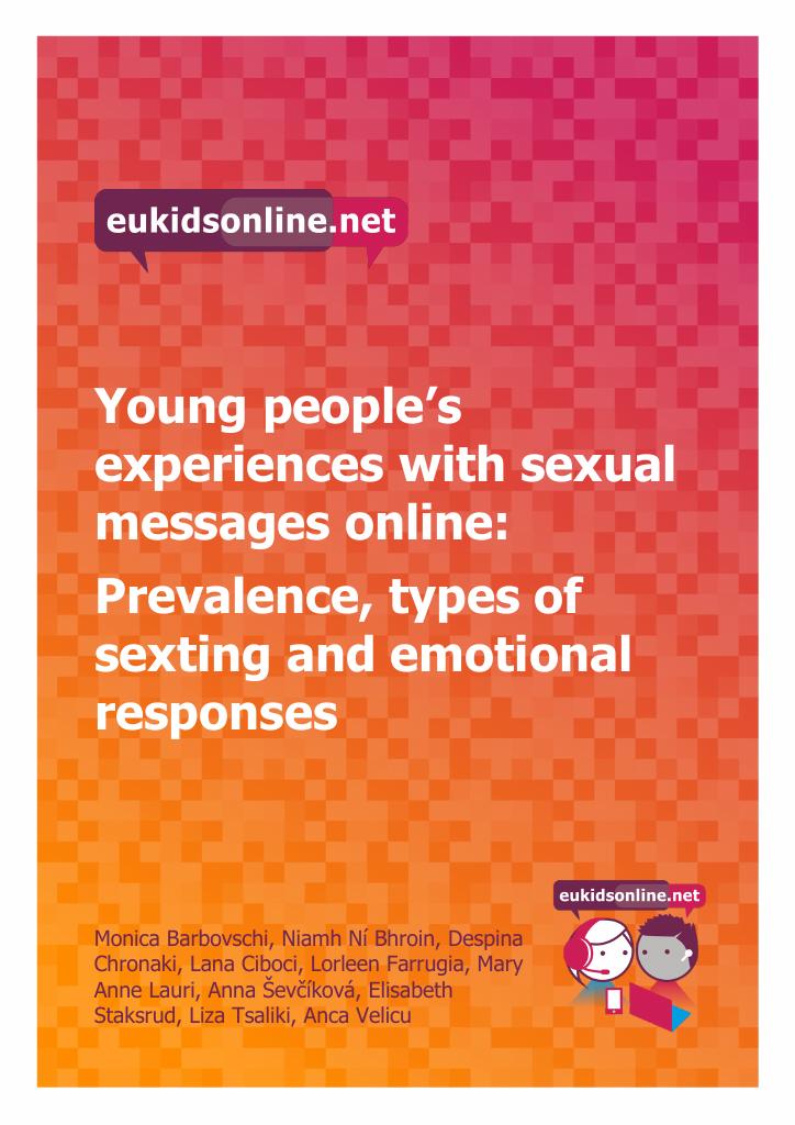 Forsiden av dokumentet Young people's experiences with sexual messages online: Prevalence, types of sexting and emotional responses.