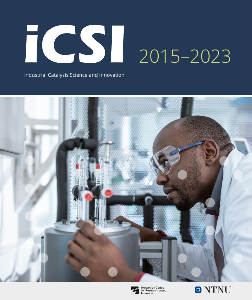 Forsiden av dokumentet iCSI 2015-2023 : industrial catalysis science and Innovation