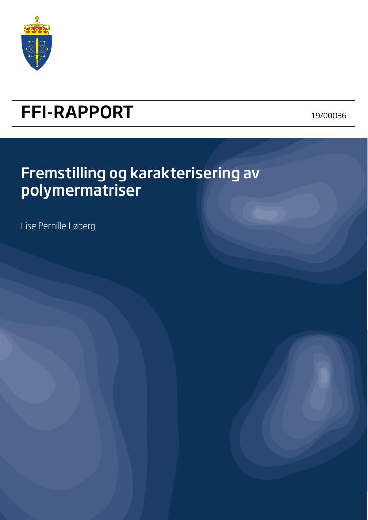 Forsiden av dokumentet Fremstilling og karakterisering av
polymermatriser