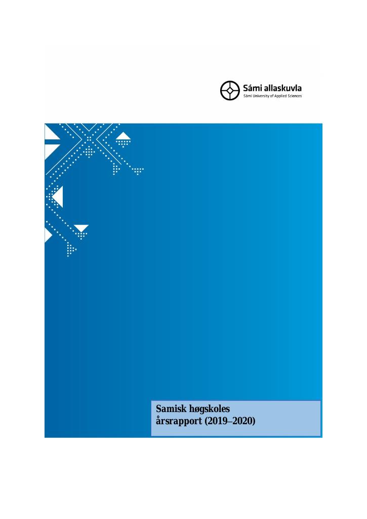Forsiden av dokumentet Årsrapport Samisk høgskole 2019