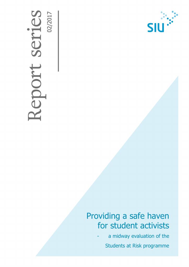 Forsiden av dokumentet Providing a safe haven  for student activists : a midway evaluation of the  Students at Risk programme