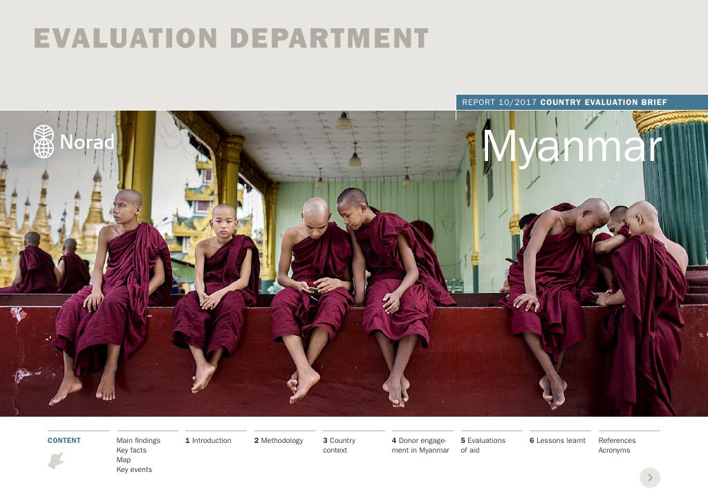Forsiden av dokumentet Counrty Evaluation Brief: Myanmar 