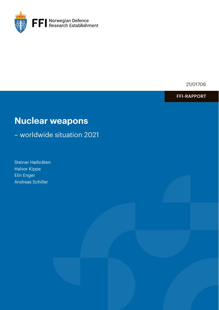 Forsiden av dokumentet Nuclear weapons : worldwide situation 2021