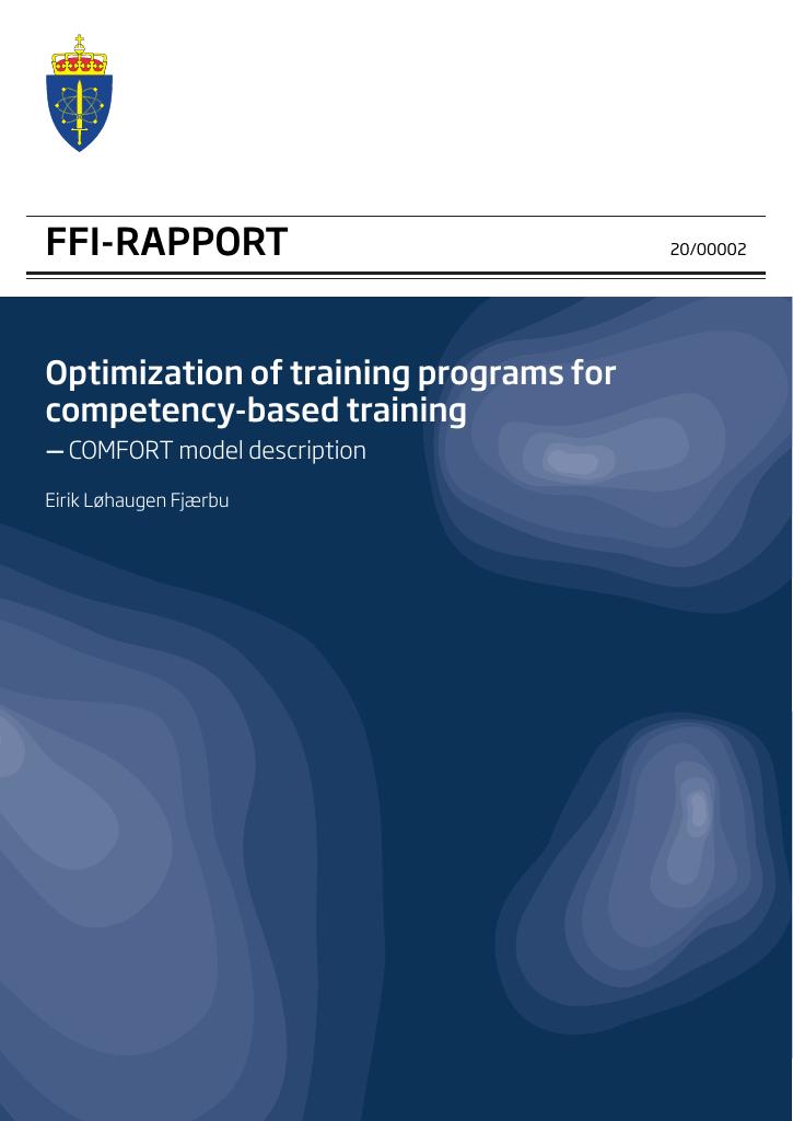 Forsiden av dokumentet Optimization of training programs for competency-based training : COMFORT model description