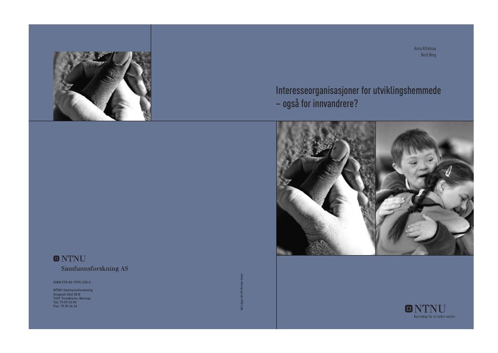 Forsiden av dokumentet Interesseorganisasjoner for utviklingshemmede - også for innvandrere?