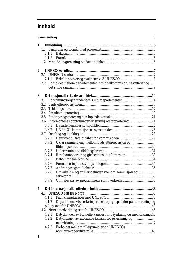 Forsiden av dokumentet Gjennomgang av det norske UNESCO arbeidet