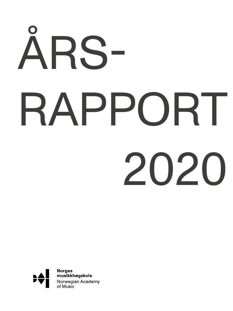 Forsiden av dokumentet Årsrapport Norges musikkhøgskole 2020